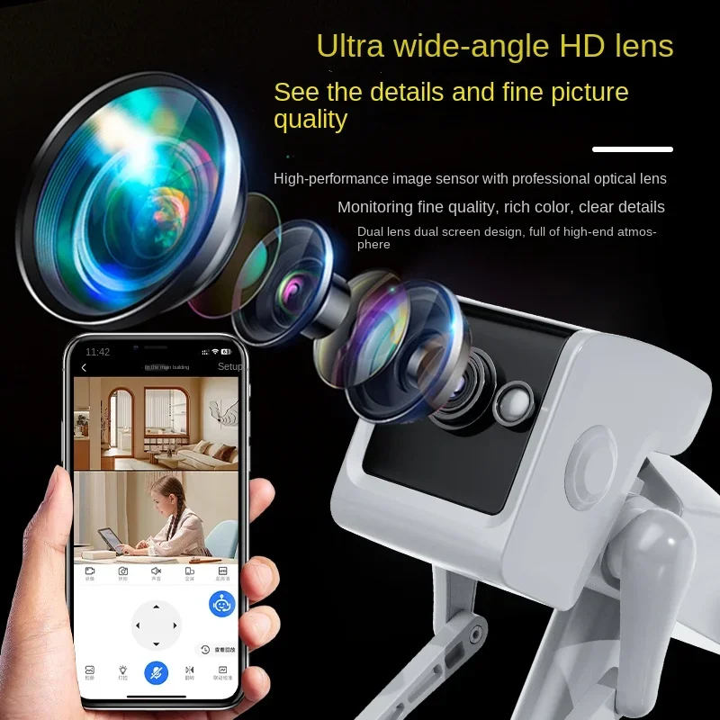 Home Security Robot - Kamera IP 2MP, tanpa kabel keamanan