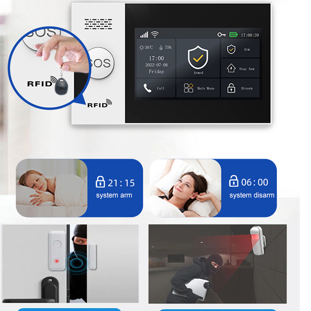 Sistem Alarm Rumah Pintar PGST - Sim Gsm Alarm ulasan dan harga